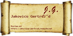 Jakovics Gertrúd névjegykártya